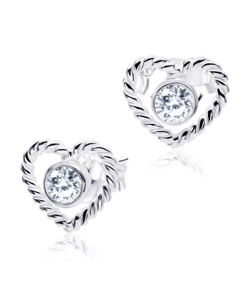Heart Shaped with CZ Stone Stud Earring STS-2925